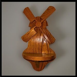 Vintage Wooden Wall Candle Sconces | Handcrafted Windmill | Rustic Farmhouse